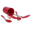 15-Piece Silicone Kitchen Utensil Set with Stainless Steel Handles, Red view 2
