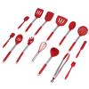 15-Piece Silicone Kitchen Utensil Set with Stainless Steel Handles, Red view 4