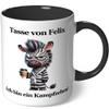 Personalized Name Mug with Grumpy Zebra and Funny Saying - Coffee Mug with Custom Name and Text, Office Mug, Personalized Gift, White and Black with Image 74 view 1