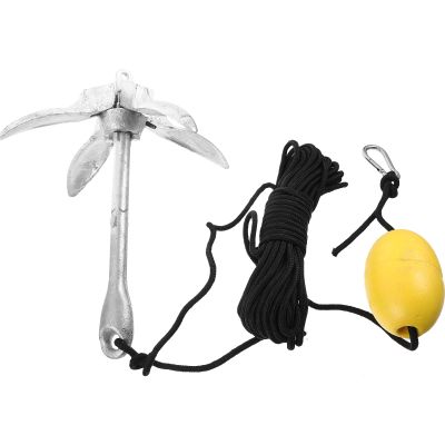 BUGUUYO Folding 4-Claw Metal Canoe Anchor with Rope for Kayaks and Inflatable Boats, Random Color