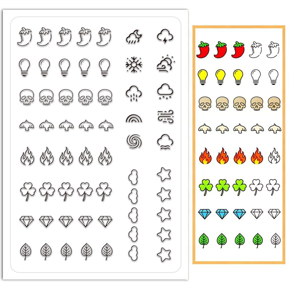 PRESSINART Weather Clear Stamps for Planner 6.3 x 4.3 Inches