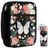 PRESSINART Butterfly Bible Cover, 12 x 8.7 in, Floral Polyester Cover with Pocket, Bookmark, Handle and Zipper view 1