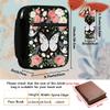 PRESSINART Butterfly Bible Cover, 12 x 8.7 in, Floral Polyester Cover with Pocket, Bookmark, Handle and Zipper view 2