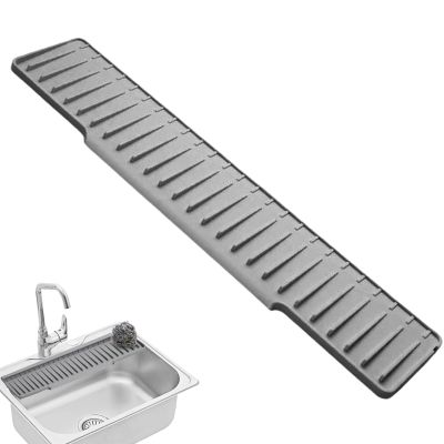 Silicone Sink Faucet Mat with Drainage Base, Quick-Drying and Foldable