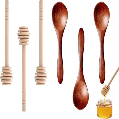 6-Piece Wooden Honey Dipper Set
