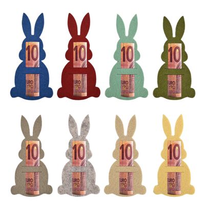 GAZIL 8-Piece Felt Easter Bunny Money Gift Set