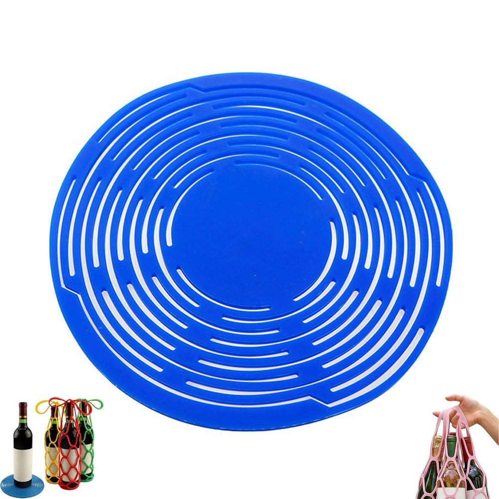 Multifunctional Mesh Coaster, Silicone Wine Carrier & Storage Bag