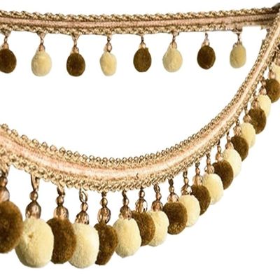 Beaded Fringe Trim, 1 Meter, Pom-Pom Ball Tassel Trim for Home Decor and Crafts