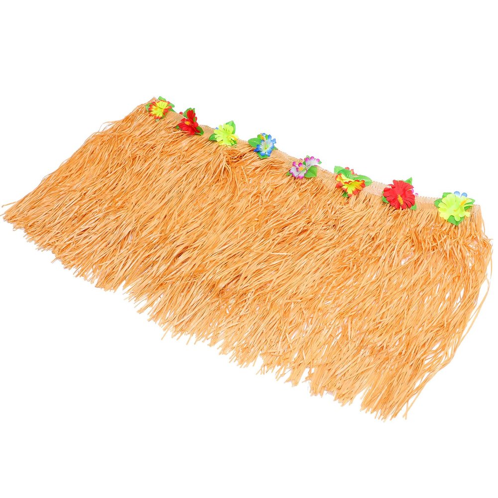 Cabilock Hawaiian Table Skirt, ABS Plastic with Tassels, 276 x 75 cm, Shape-Retaining and Break-Resistant
