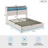Hoscullo Upholstered Platform Bed 140 x 200 cm with Storage, LED and USB view 2