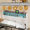 Hoscullo Upholstered Platform Bed 140 x 200 cm with Storage, LED and USB view 4