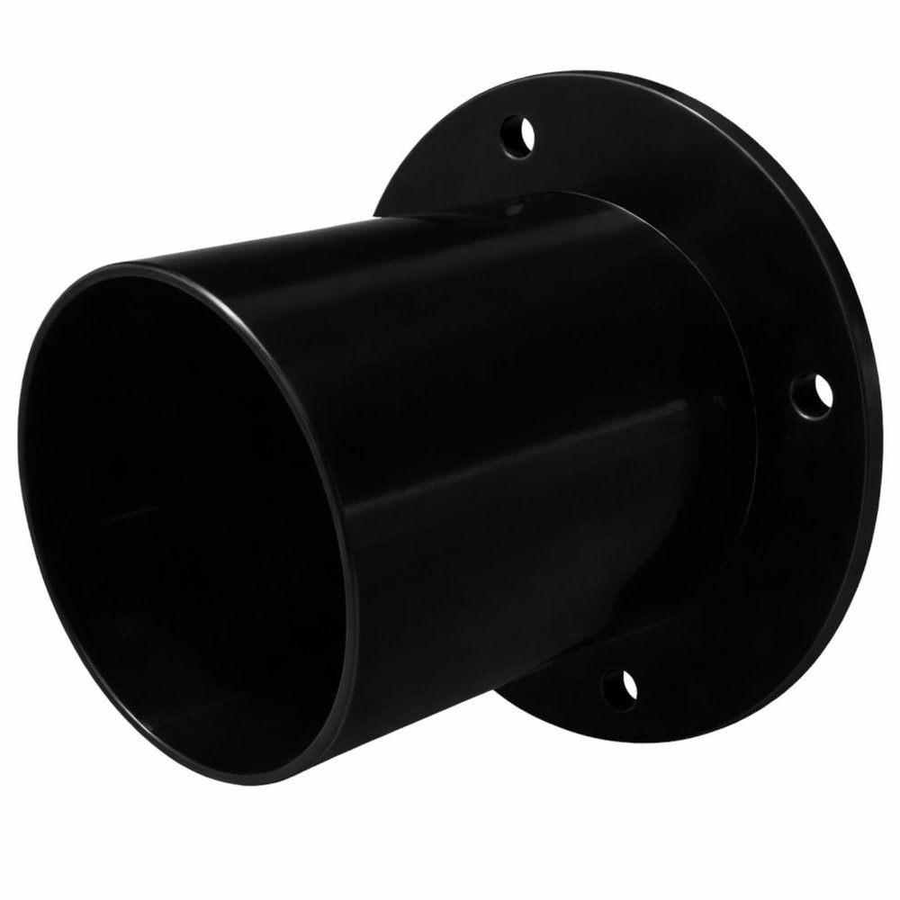 Wall Flange Pipe Connector for Ventilation Ducts, Black, 80 mm