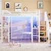 vutizal White Loft Bed 90x200 cm with Wardrobe and Shelf view 3