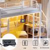 vutizal White Loft Bed 90x200 cm with Wardrobe and Shelf view 4