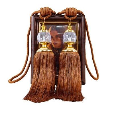 NDLHXKFRP Tassel Curtain Tiebacks, Faux Crystal, Multicolor, 2-Piece Set (Coffee)