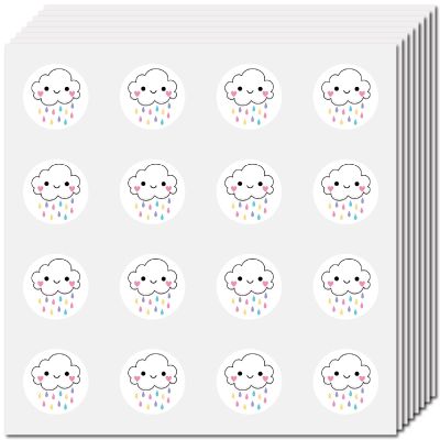 CREATCABIN 128 Pcs Cartoon Cloud Stickers