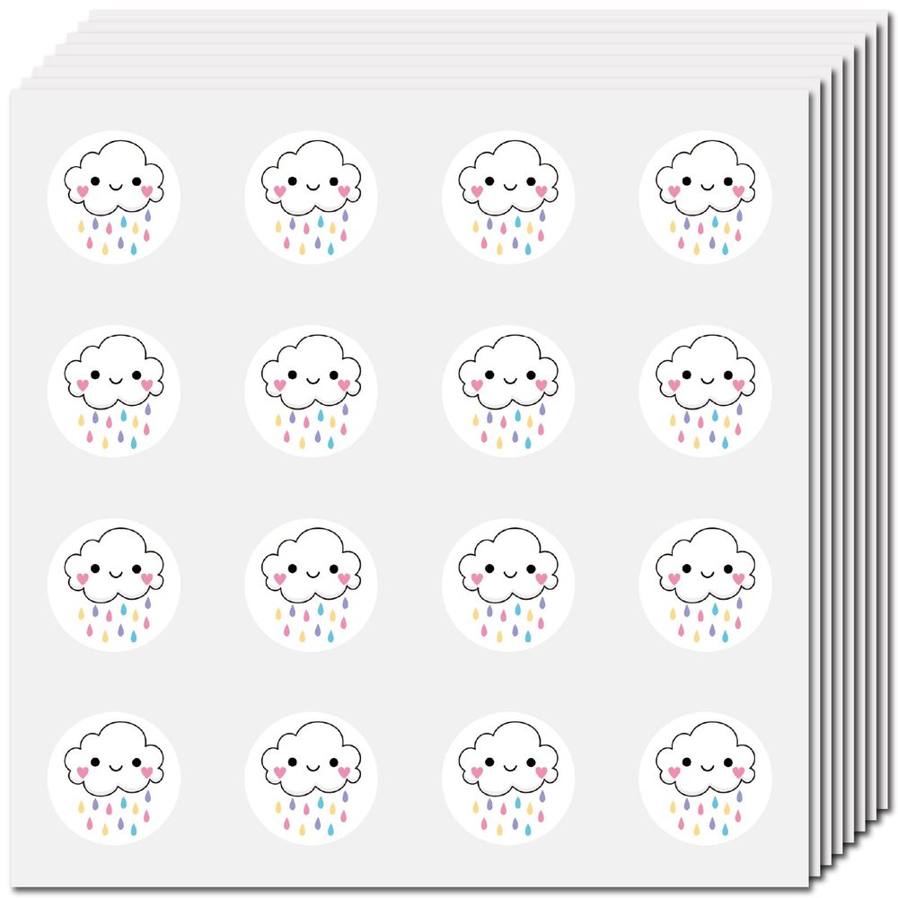 CREATCABIN 128 Pcs Cartoon Cloud Stickers