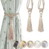 NIUSABOU Curtain Holdbacks, Handmade Tassel Tiebacks with Gold Buckle, Multicolor, 1 or 2 Pieces (Gold, 1 pc) view 2
