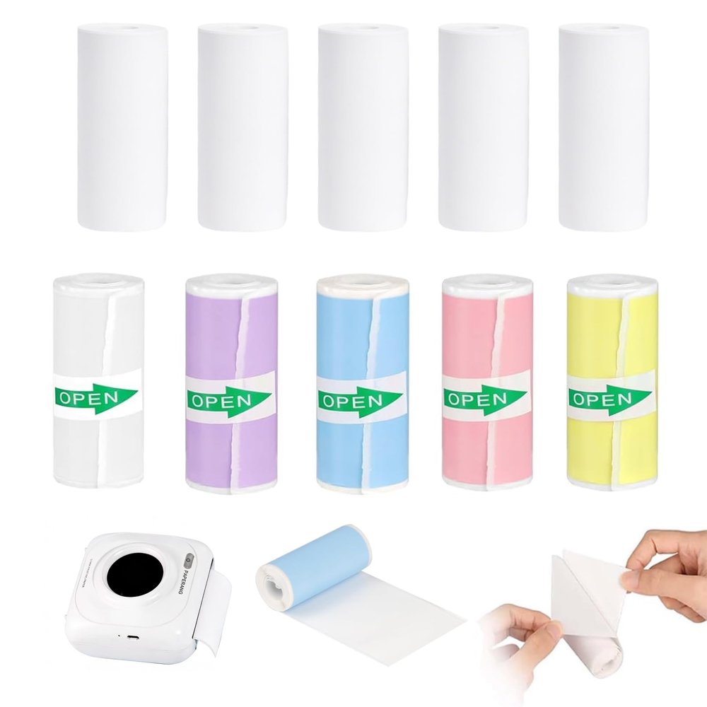 10 Rolls Thermal Paper for Kids' Cameras and Mini Printers