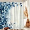 JGGXHM Vintage Floral Shower Curtain, Blue and White, with 12 Hooks (220 x 160 cm W x H) view 1