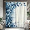 JGGXHM Vintage Floral Shower Curtain, Blue and White, with 12 Hooks (220 x 160 cm W x H) view 4