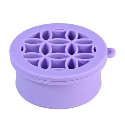 Silicone Brush Holder, Collapsible Makeup Brush Cleaner, Purple