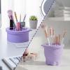 Silicone Brush Holder, Collapsible Makeup Brush Cleaner, Purple view 2