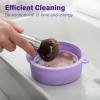 Silicone Brush Holder, Collapsible Makeup Brush Cleaner, Purple view 4