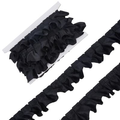 letsinstyle 5 Yards Black Ruffled Pleated Lace