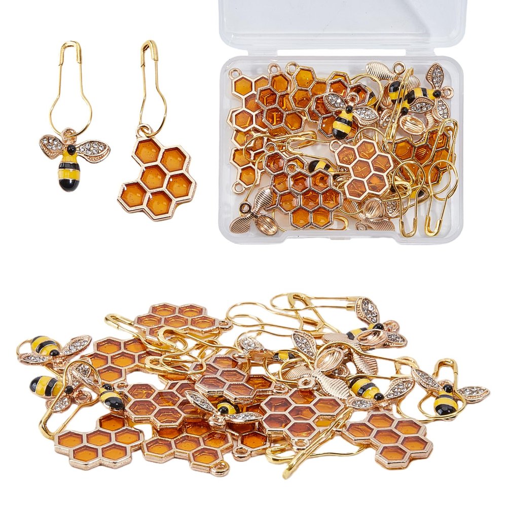 letsinstyle 20-Piece Honeycomb Stitch Markers