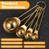 4-Piece Gold Stainless Steel Measuring Spoon Set view 3