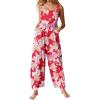 QinMMSPORTS Women's Floral Print Bib Overall Carnival Costume view 1