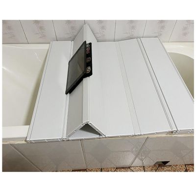 Foldable Bathtub Cover, 1.2 cm Thick PVC, Dustproof Insulating Lid for Standard Bathtubs, 75 x 165 x 1.2 cm
