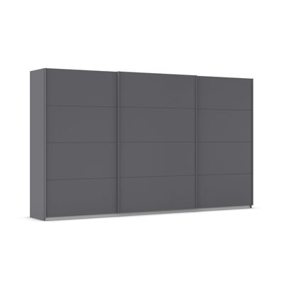 Rauch Möbel KULMBACH Sliding-Door Wardrobe, Metallic Gray, 360 cm Wide