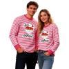 Men's Red and White Striped Long-Sleeve Crew-Neck Shirt view 1
