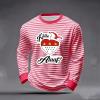 Men's Red and White Striped Long-Sleeve Crew-Neck Shirt view 4