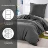 wometo 2-Set Stone-Washed Cotton Bedding, 135 x 200 cm, Dark Gray view 2