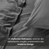 wometo 2-Set Stone-Washed Cotton Bedding, 135 x 200 cm, Dark Gray view 4