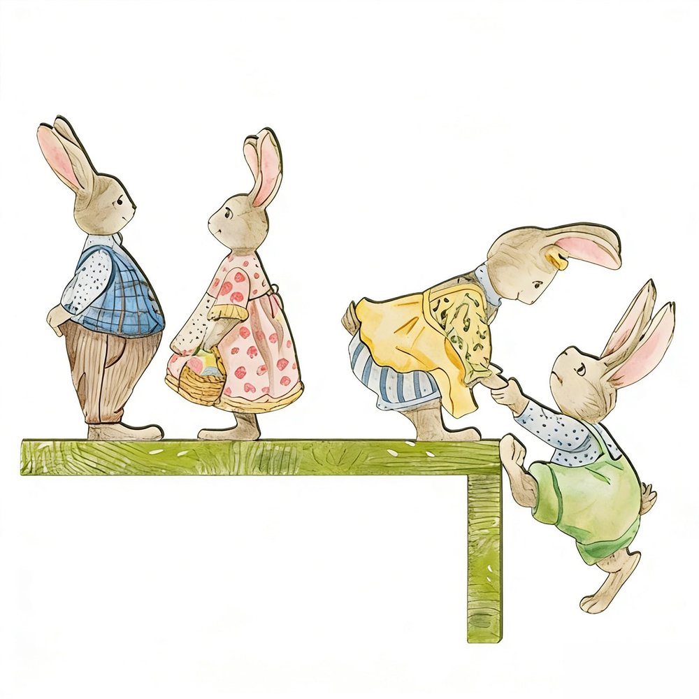 Easter Bunny Wooden Decoration