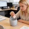 Desktop Trash Can, Cute Recycling Container with Lid view 3
