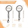 ZMaglorian Keychain Blanks Set of 50 - 25mm Black Metal Key Rings with Chain view 2