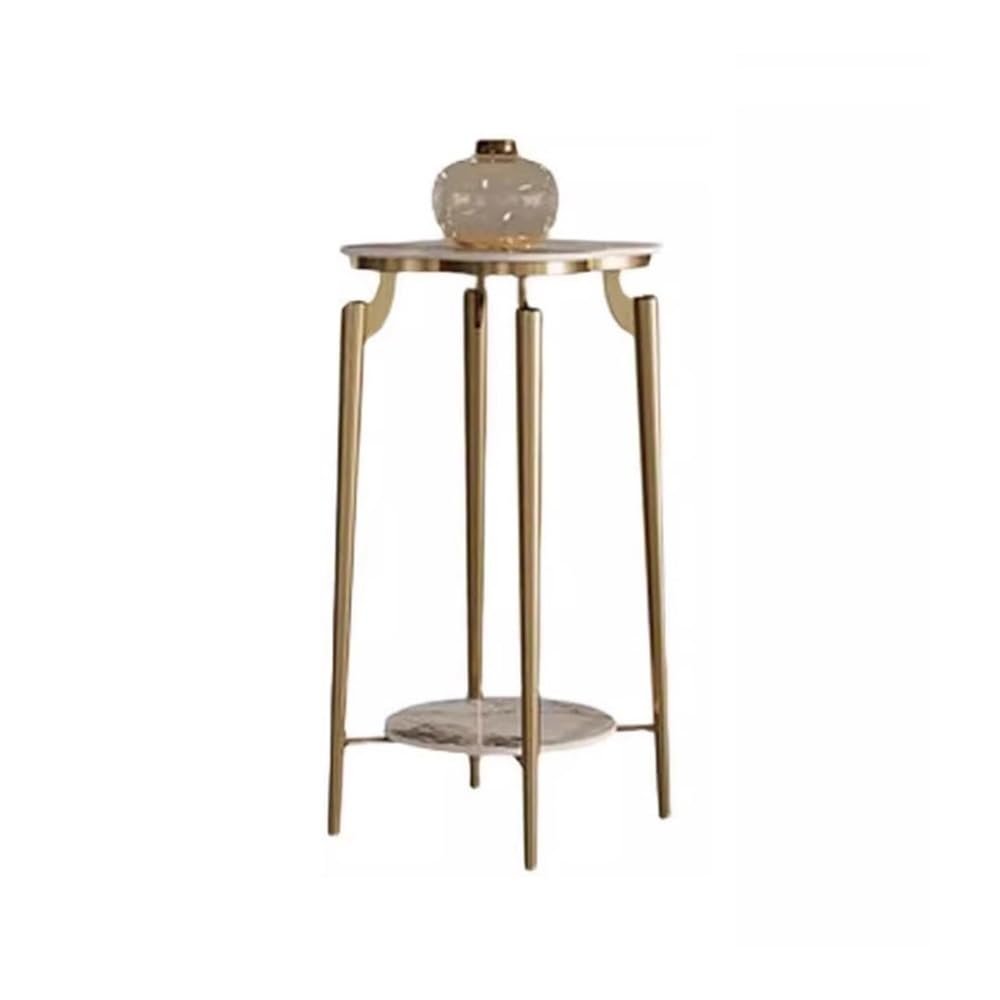 Jian1004 Plant Stand, Lightweight Luxury Stone-Top Stand for Indoor Use, Stainless Steel Shelves for Living Room and Balcony (M)