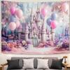 Purple Castle Photography Backdrop with Floral Fantasy Design view 3