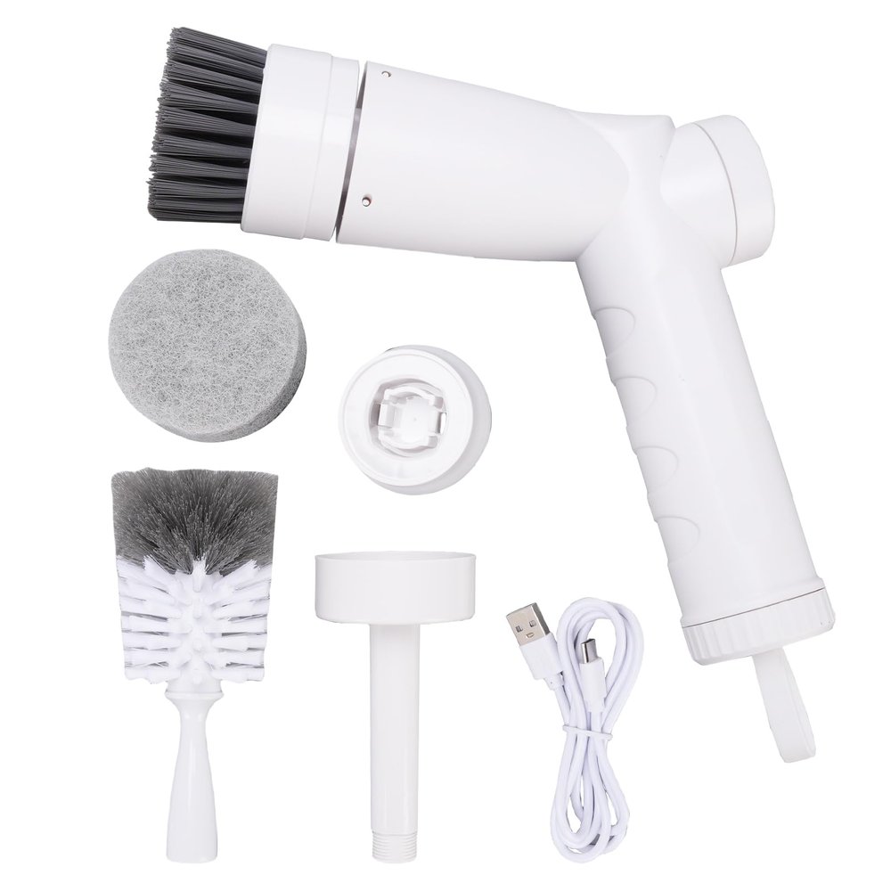 Fafeicy Cordless Electric Spin Scrubber, High-Torque Cleaning Brush with 3 Brush Heads, 2500 mAh
