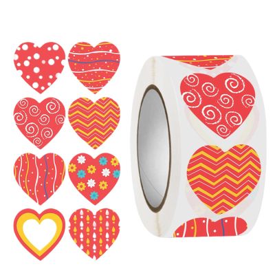 Kids Heart Stickers - 500 Count Decorative Stickers