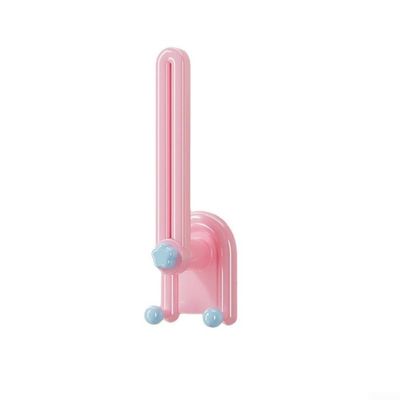 Wall-Mounted Rotating Hook for Hair Accessories (Pink)