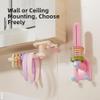 Wall-Mounted Rotating Hook for Hair Accessories (Pink) view 3