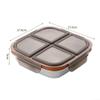 Stainless Steel Lunch Box, 3 Compartments, 17.6 x 17.6 x 5 cm, Black (4) view 2