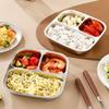 Stainless Steel Lunch Box, 3 Compartments, 17.6 x 17.6 x 5 cm, Black (4) view 4