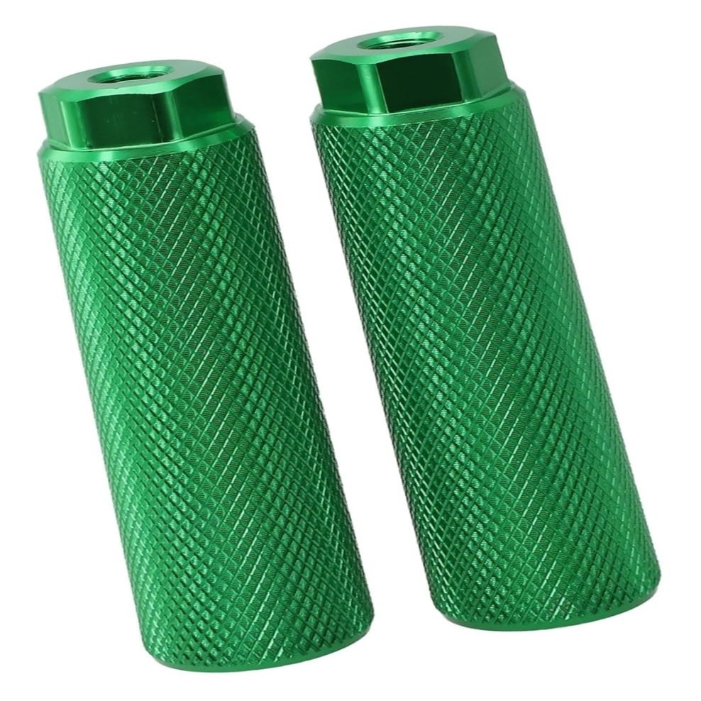 Aluminum Alloy Bike Pegs for 3/8-Inch Axles, Non-Slip, Green